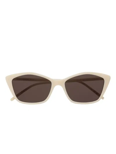 Saint Laurent Cat-eye Frame Sunglasses In Brown