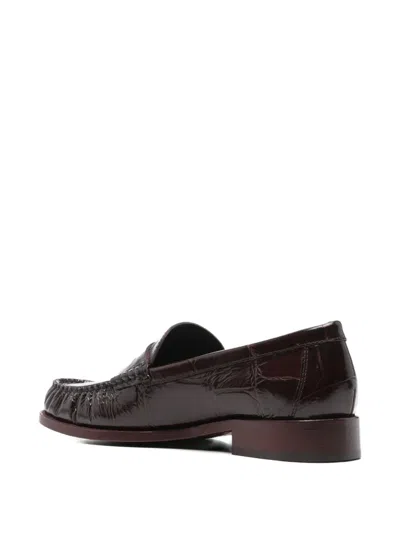 Paris Texas Penny Leather Loafers In Brown