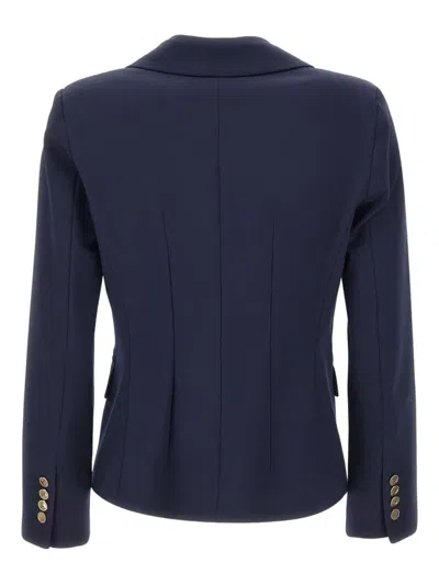 Marella Double-breasted Button Blazer In Blue