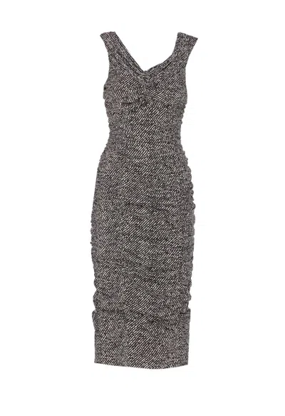 Dolce & Gabbana Dolce&gabbana Women Silk Dress In Gray