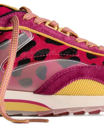 Hoff Lady Art Leopard-print Panelled Sneakers In Pink
