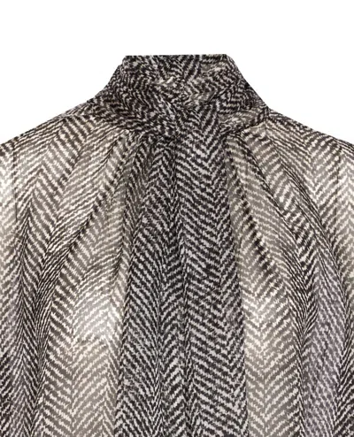 Dolce & Gabbana Dolce&gabbana Women Silk Chiffon Blouse In Gray