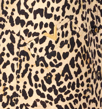 Valentino Womens Animalier Leopard-print Long Wool And Silk-blend Gilet In Animal Print