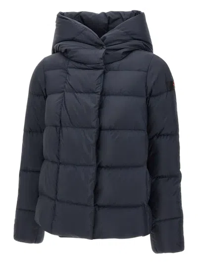 Peuterey Wraparound-hood Quilted Jacket In Blue