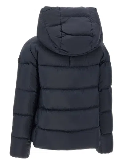 Peuterey Wraparound-hood Quilted Jacket In Blue