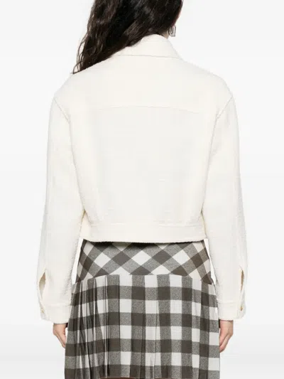 Pinko 'gelato' Trucker Jacket In White