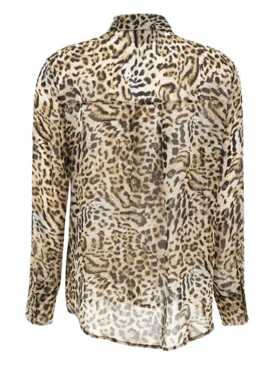 Kaos Animal-print Button-front Shirt In Multi