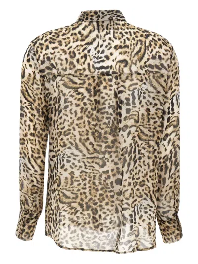 Kaos Animal-print Button-front Shirt In Multi