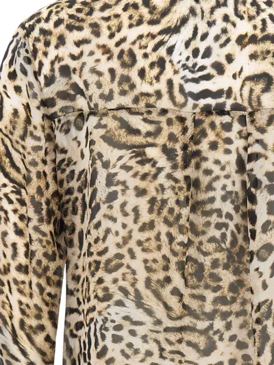 Kaos Animal-print Button-front Shirt In Multi