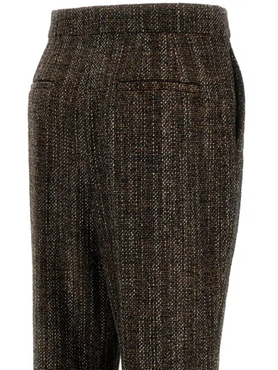 Fendi Rust Wool And Alpaca Trousers Women In Brown