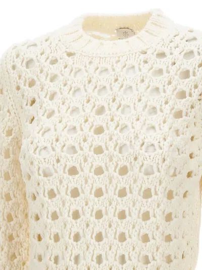 Eleventy Hole-pattern Wool Sweater In Neutral