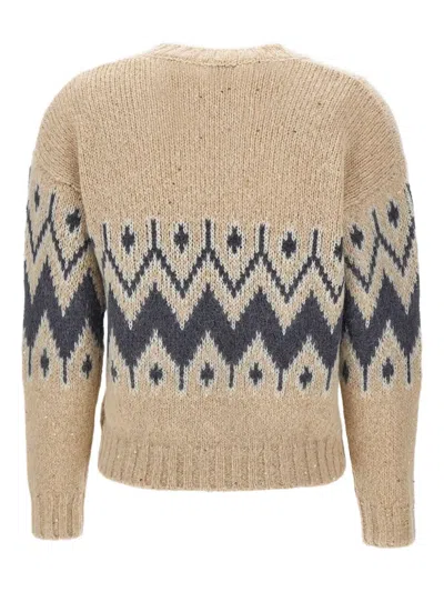 Eleventy Geometric-pattern Sweater In Neutral