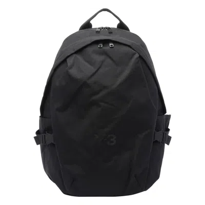 Y-3 Functional Cordura Backpack With Embossed Logo And Adjustable Features In Black