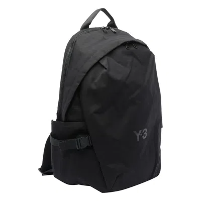 Y-3 Functional Cordura Backpack With Embossed Logo And Adjustable Features In Black