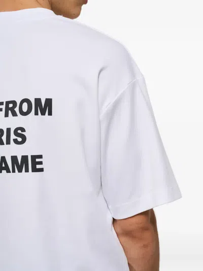 Drôle De Monsieur Le T-shirt Slogan Printed Cotton T-shirt In White