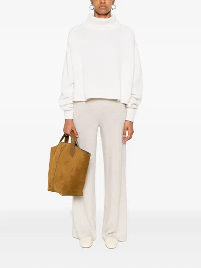 Lisa Yang Turtleneck Cropped Sweater In Neutral