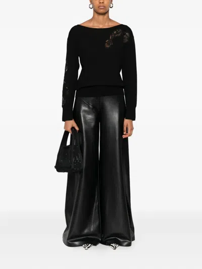 蕾丝缀饰针织衫