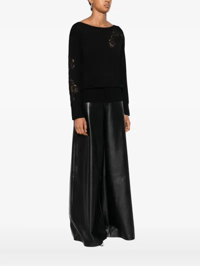 蕾丝缀饰针织衫