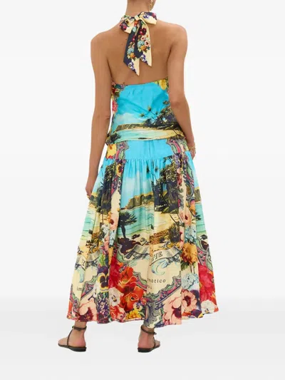 Camilla Silk Bathing Bombshell Maxi Skirt In Multi