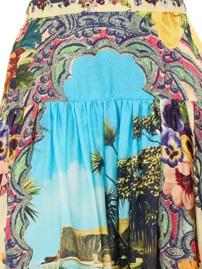 Camilla Silk Bathing Bombshell Maxi Skirt In Multi