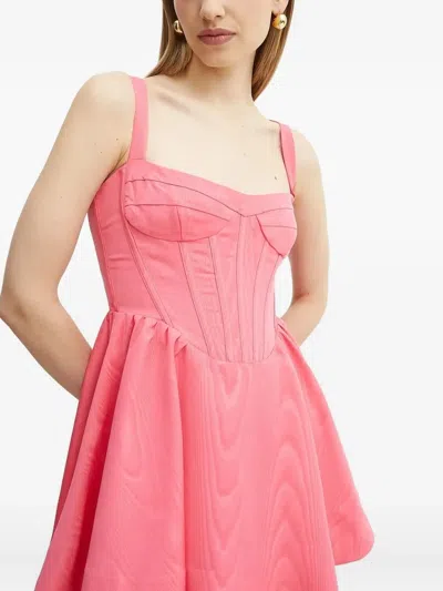 Bardot Corset-detail Skater Mini Dress In Pink
