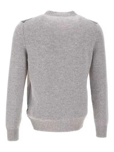 Gran Sasso Argyle-pattern Wool Sweater In Gray