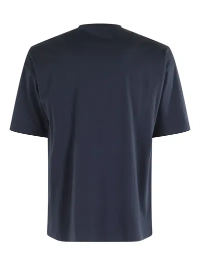 Aspesi Embroidered-text T-shirt In Blue