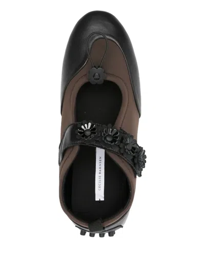 Cecilie Bahnsen Flower-embellished Mary Jane Sneakers In Brown