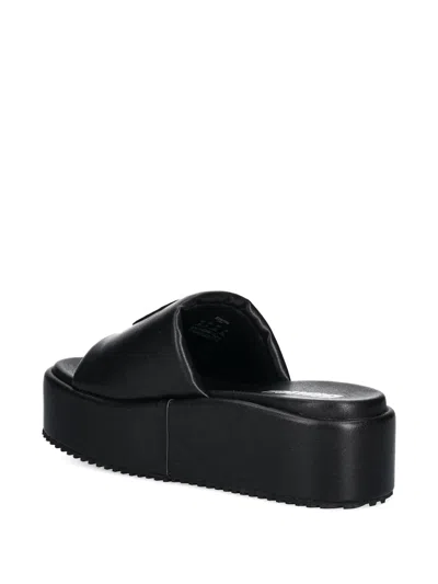 Blauer Embellished Platform Slides In Black