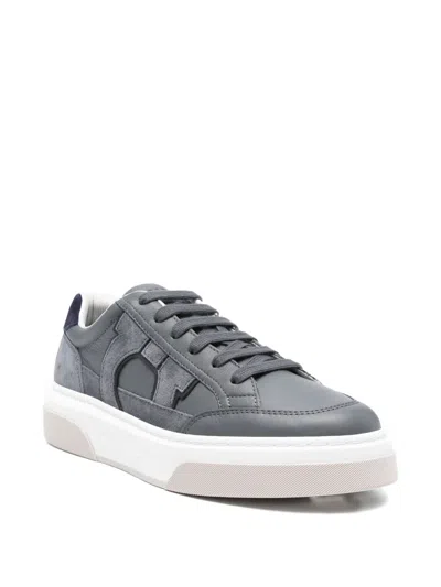 Ferragamo Gancini Low-top Sneaker In Gray