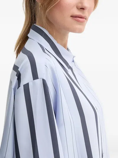 Sandro Ferrone Striped-panel Shirt In Blue