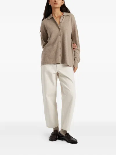 Chinti & Parker Collared Buttoned Top In Brown