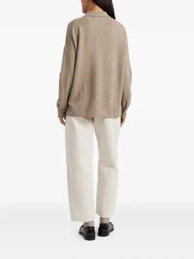 Chinti & Parker Collared Buttoned Top In Brown