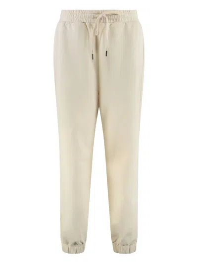 Canada Goose Cotton Sweatpants With Elastic Cuffs And Waistband In White