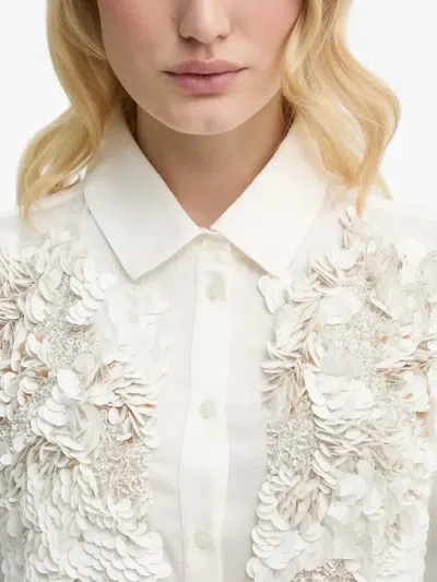 Bruuns Bazaar Sequin-embellished Collared Shirt In White