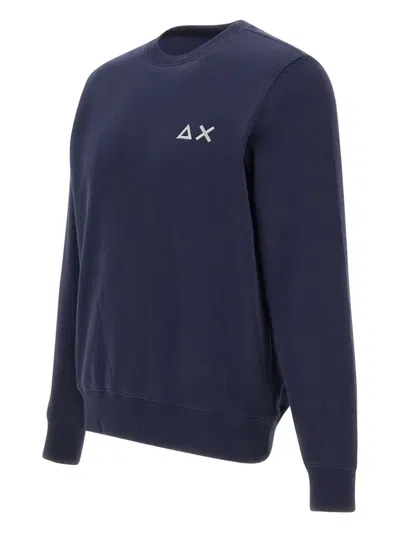Sun 68 Embroidered-logo Sweatshirt In Blue