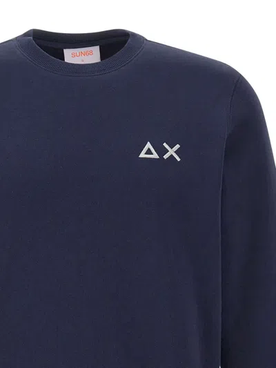 Sun 68 Embroidered-logo Sweatshirt In Blue