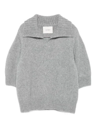 Lisa Yang Lailai Cashmere And Silk-blend Polo Sweater In Gray