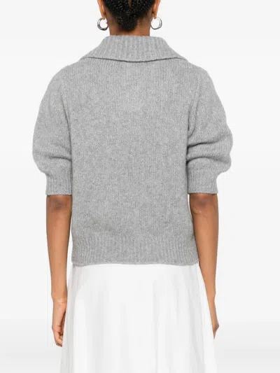Lisa Yang Lailai Cashmere And Silk-blend Polo Sweater In Gray