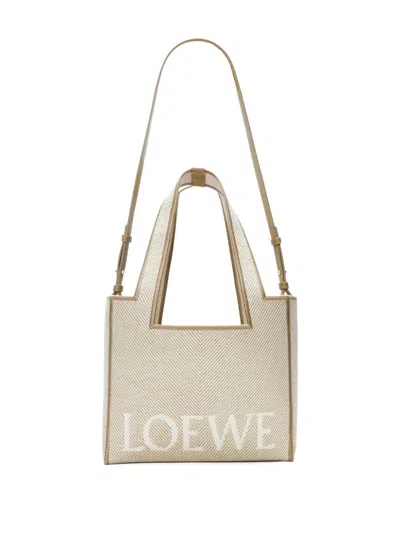 Loewe Medium Herringbone-pattern Tote Bag In Neutral