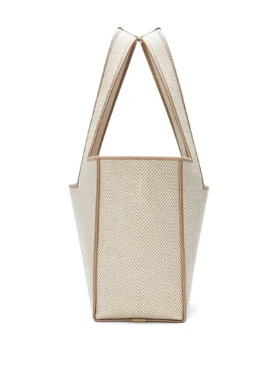 Loewe Medium Herringbone-pattern Tote Bag In Neutral