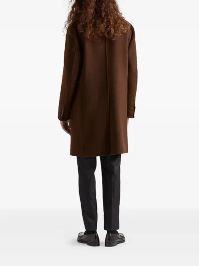 Prada Doppelreihige Jacke Aus Kaschmir In Brown