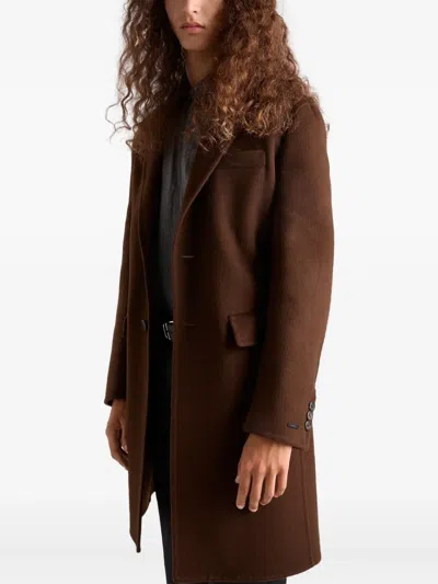 Prada Doppelreihige Jacke Aus Kaschmir In Brown