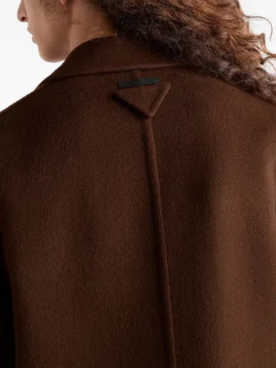 Prada Doppelreihige Jacke Aus Kaschmir In Brown