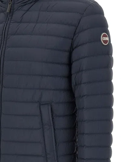 连帽横绗缝羽绒夹克