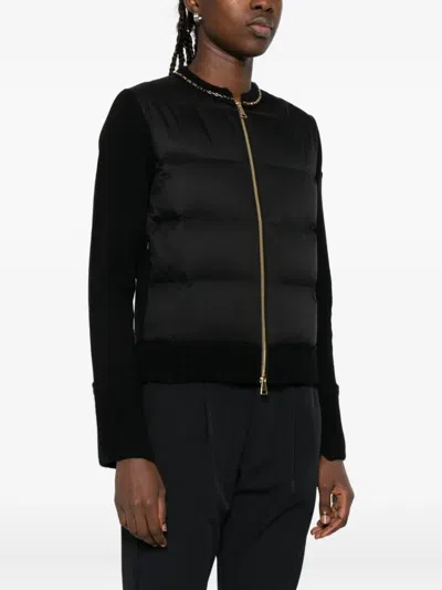 Moncler Quilted Chain-trimmed Puffer Jacket In Black