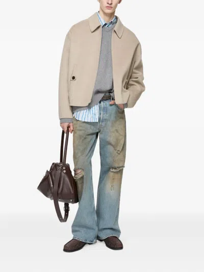 Acne Studios Zip-front Jacket In Neutral
