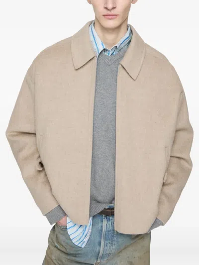 Acne Studios Zip-front Jacket In Neutral