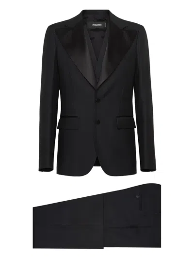 Dsquared2 70's Tuxedo Suit In Black