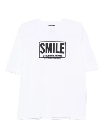 Dsquared2 Dsquared White Cotton Dsquared X Magliano T-shirt In White